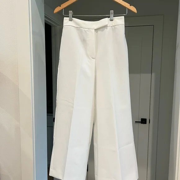 Zara Tailored White Cropped Pant Oyster White - Size S - Picture 3 of 4
